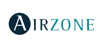 Logo AIRZONE moderne pour les-metalliers-de-demain à Levignac-toulouse-agen sur fond jaune avec lettrage coloré,