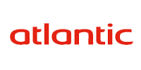 Logo atlantic rouge vif pour les-metalliers-de-demain à Levignac-toulouse-agen sur fond jaune moderne,