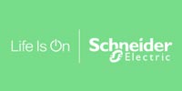 les-metalliers-de-demain et Schneider Electric à Levignac-toulouse-agen, slogan Life Is On sur fond vert moderne,