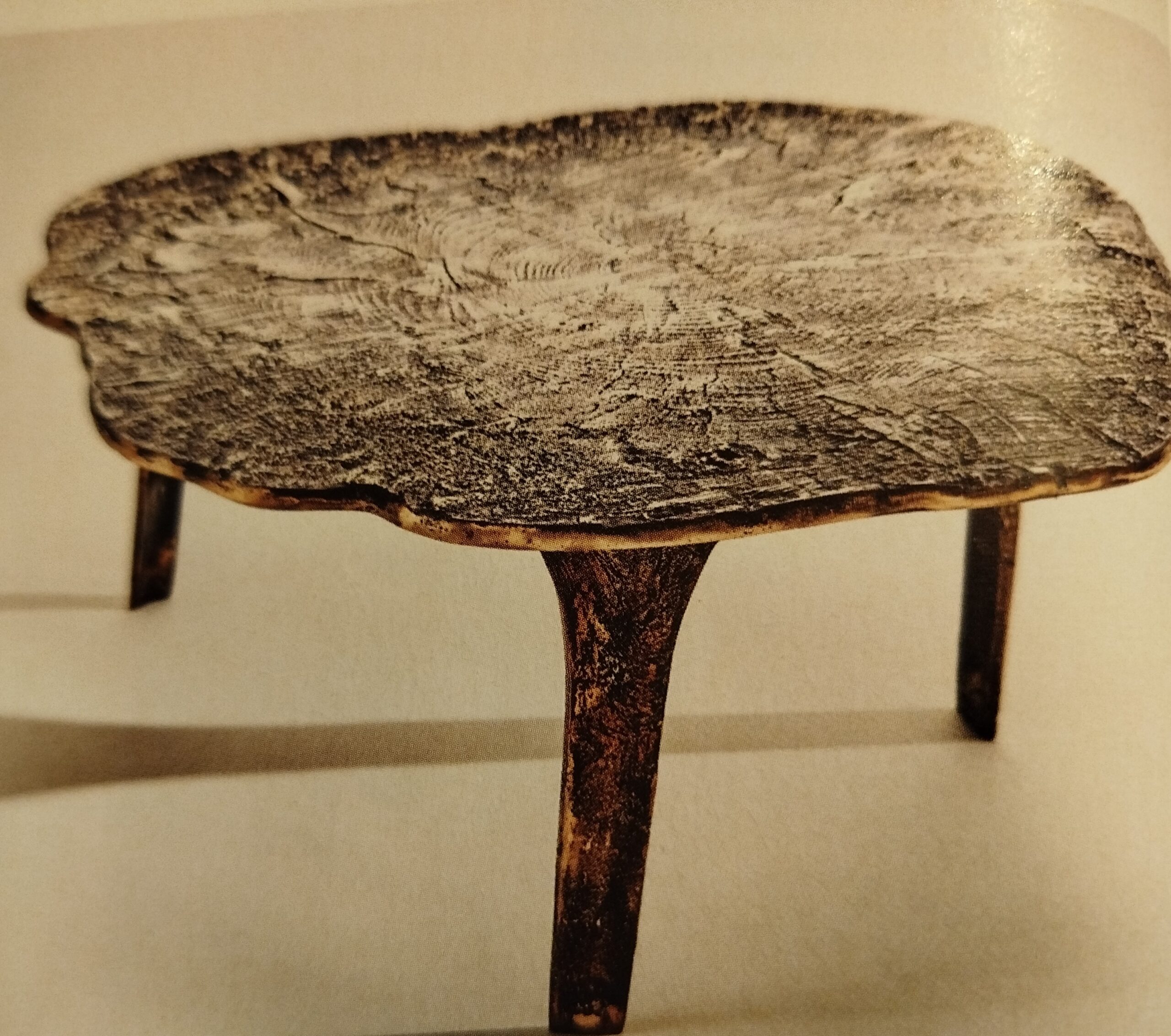 Table basse artisanale les-metalliers-de-demain style tronc bois, Levignac-toulouse-agen,